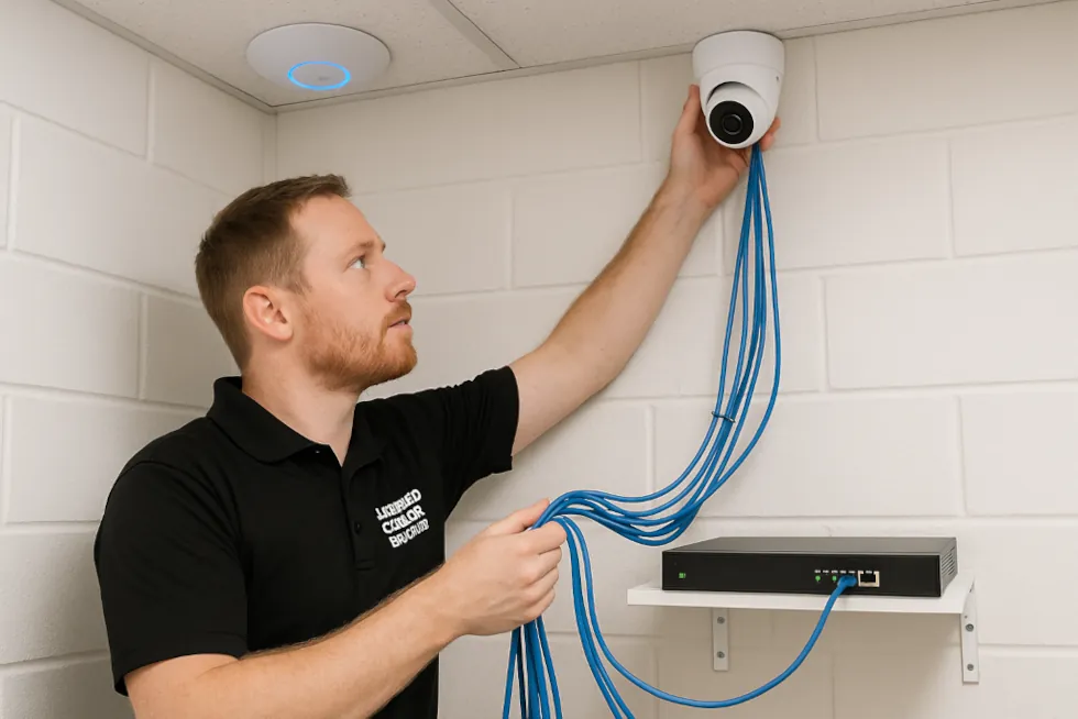 Cable and CCTV Setup_IT-Support-Brisbane-GoldCoast-Business-Phone licensed-cabler-brisbane-structured-cabling-xi-tech,cctv-installation-gold-coast-ip-camera-nvr,wifi-access-point-cabling-brisbane-unifi-poe