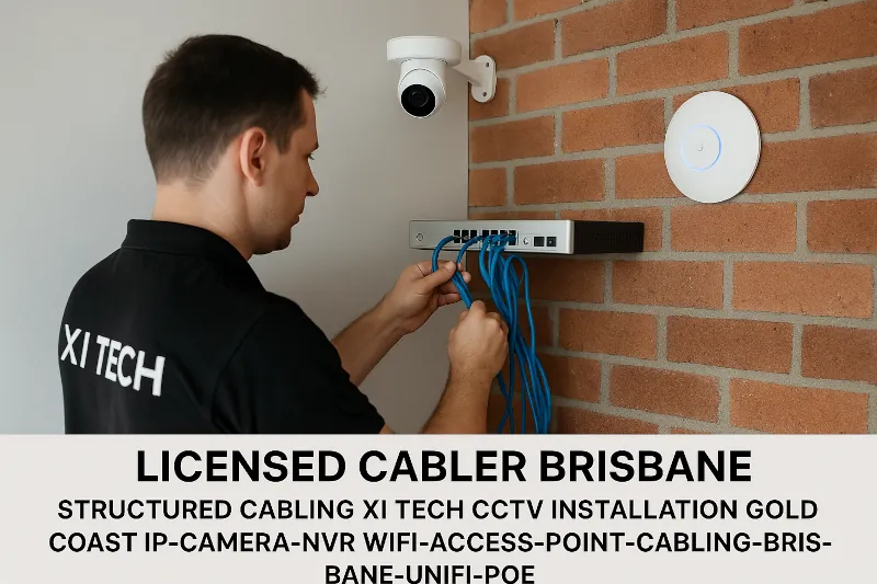 licensed-cabler-brisbane-structured-cabling-xi-tech,cctv-installation-gold-coast-ip-camera-nvr,wifi-access-point-cabling-brisbane-unifi-poe